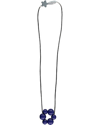 Nibbling Collana da Allattamento Rio - Blu Navy - 100% Silicone Alimentare e Chiusura a Scomparsa! Collane Allattamento