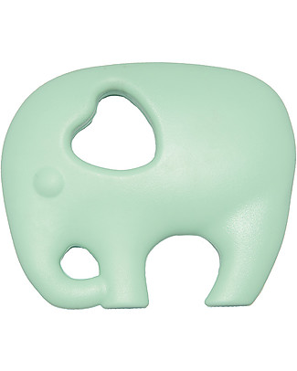 Nibbling Massaggiagengive Elefante Menta e Collana di Allattamento 2 in 1 - 100% Silicone Alimentare Massaggiagengive