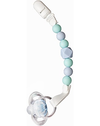 Nibbling Reggiciuccio Universale Morbido - Geo Menta - 100% Silicone Alimentare e Chiusura a Scomparsa! Ciucci