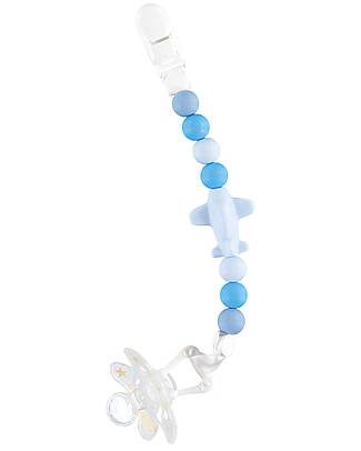 Nibbling Reggiciuccio Universale Morbido - Jetset Blu - 100% Silicone Alimentare e Chiusura a Scomparsa! Ciucci