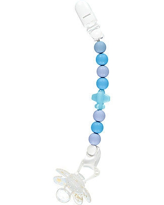 Nibbling Reggiciuccio Universale Morbido - Jetset Blu - 100% Silicone Alimentare e Chiusura a Scomparsa! Ciucci