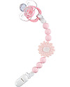 Nibbling Reggiciuccio Universale Morbido - Petal Rosa - 100% Silicone Alimentare e Chiusura a Scomparsa! Catenelle Portaciuccio