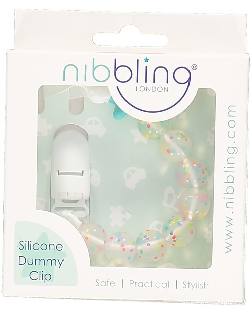 Nibbling Reggiciuccio Universale Morbido - Pluto Acqua - 100% Silicone Alimentare e Chiusura a Scomparsa! Catenelle Portaciuccio