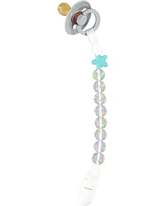 Nibbling Reggiciuccio Universale Morbido - Pluto Acqua - 100% Silicone Alimentare e Chiusura a Scomparsa! Ciucci