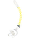 Nibbling Reggiciuccio Universale Morbido - Pluto, Giallo - 100% Silicone Alimentare e Chiusura a Scomparsa! Catenelle Portaciuccio