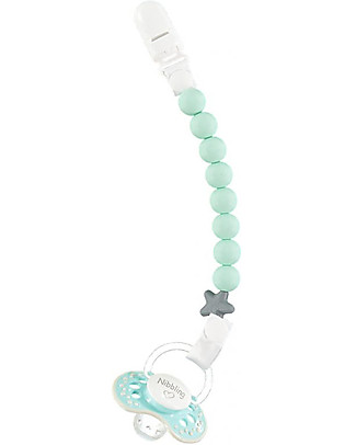 Nibbling Reggiciuccio Universale Morbido - Pluto Menta - 100% Silicone Alimentare e Chiusura a Scomparsa! Ciucci