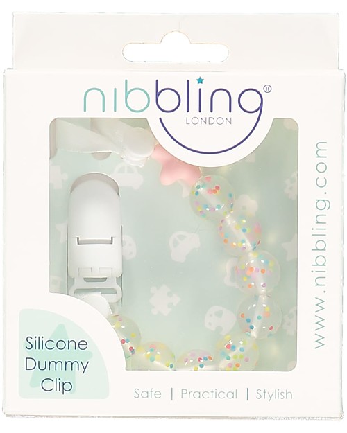 Nibbling Reggiciuccio Universale Morbido - Pluto Rosa - 100% Silicone Alimentare e Chiusura a Scomparsa! Catenelle Portaciuccio