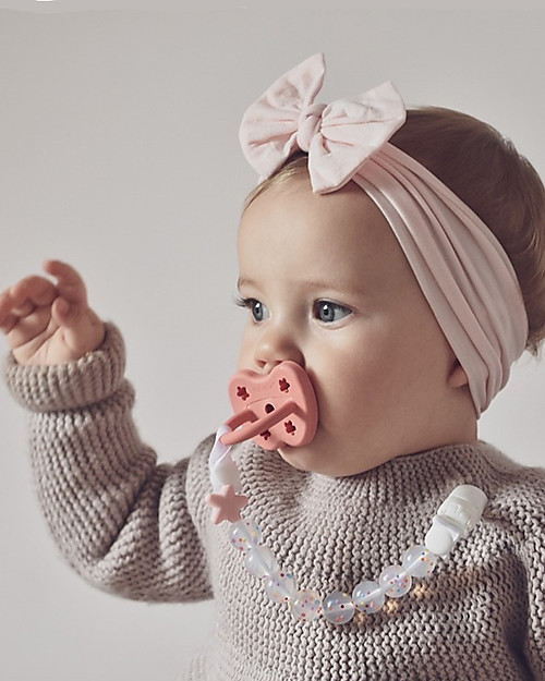 Nibbling Reggiciuccio Universale Morbido - Pluto Rosa - 100% Silicone Alimentare e Chiusura a Scomparsa! Catenelle Portaciuccio