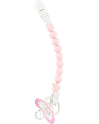Nibbling Reggiciuccio Universale Morbido - Pluto Rosa - 100% Silicone Alimentare e Chiusura a Scomparsa! Ciucci