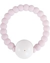 Nibbling Sonaglio/Massaggiagengive ad Anello - Rosa/Bianco - 100% Silicone Alimentare - Pulito in un Attimo! Massaggiagengive