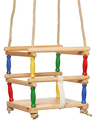 NICToys Altalena in Legno FSC - 30x30 cm - Multicolor Giochi Da Esterno_