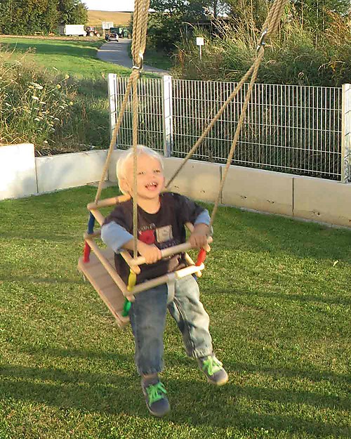 NICToys Altalena in Legno FSC - 30x30 cm - Multicolor Giochi da Esterno_