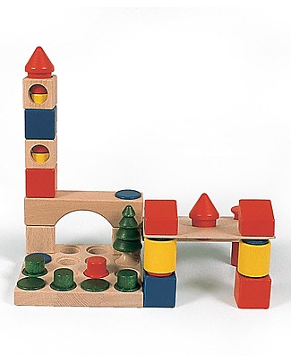NICToys Set Costruzioni - 44 pezzi Multicolor - 100% Legno FSC Costruzioni in Legno