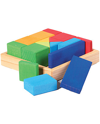 NICToys Set Costruzioni Forme Varie 16 pezzi - Multicolor - 100% Legno FSC Costruzioni In Legno