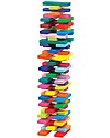 NICToys Set Costruzioni Torre con Contenitore - 60 pezzi - Arcobaleno - 100% Legno FSC Costruzioni in Legno