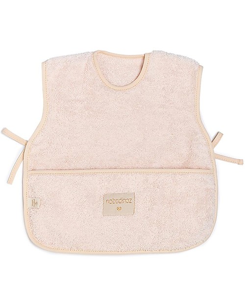 Nobodinoz Bavaglino/Grembiule So Cute - Rosa - Cotone Bio Bavagli Impermeabili con Tasca