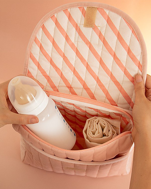 Nobodinoz Beauty Case Maternità Savanna, Rosa - 26x22x6 cm - Velluto Ecologico Trousse e Pochette