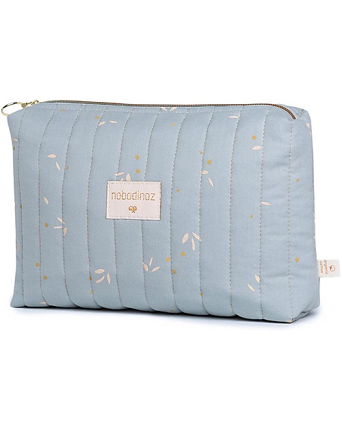 Nobodinoz Beauty Case - Willow Soft Blue - 18x25x7 cm - Cotone Bio Trousse e Pochette