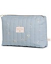 Nobodinoz Beauty Case - Willow Soft Blue - 18x25x7 cm - Cotone Bio Trousse e Pochette
