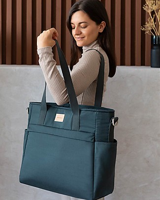 Nobodinoz Borsa Cambio Impermeabile Baby on the Go - Blu - Cotone Bio Borse Cambio