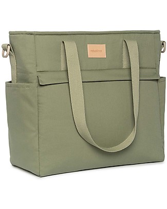 Nobodinoz Borsa Cambio Impermeabile Baby on the Go - Verde Oliva - Cotone Bio Borse Cambio