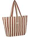 Nobodinoz Borsa da Spiaggia Portofino - Righe Rosse e Bianche - 100% Cotone Organico Borse Shopper