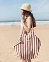 Nobodinoz Borsa da Spiaggia Portofino - Righe Rosse e Bianche - 100% Cotone Organico Borse Shopper