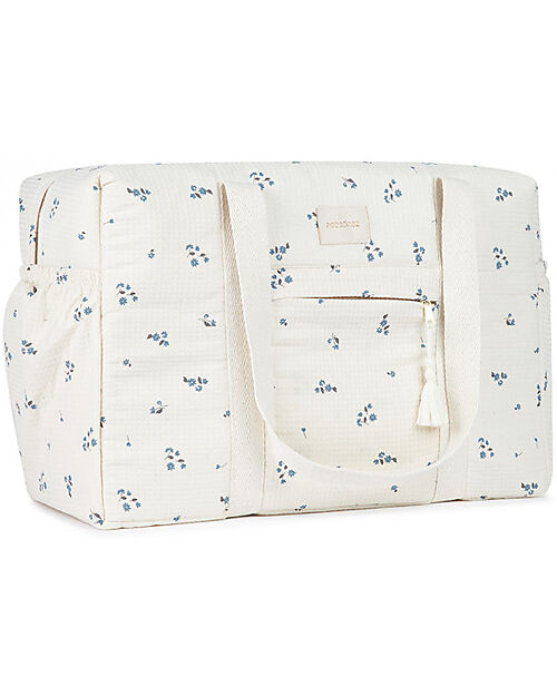 Nobodinoz Borsa Maternità Impermeabile Opera - Lily Blue - Cotone bio Borse Cambio