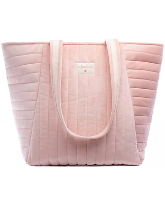 Nobodinoz Borsa Maternità Savanna, Rosa - Velluto Ecologico Borse Cambio