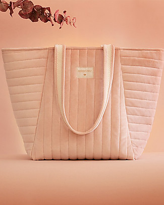 Nobodinoz Borsa Maternità Savanna, Rosa - Velluto Ecologico Borse Cambio