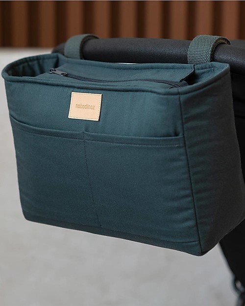 Nobodinoz Borsa Organizer per Passeggino Impermeabile Baby on the Go - Blu - Cotone Bio Borse Cambio
