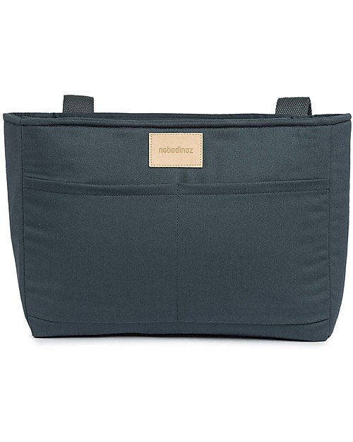 Nobodinoz Borsa Organizer per Passeggino Impermeabile Baby on the Go - Blu - Cotone Bio Borse Cambio