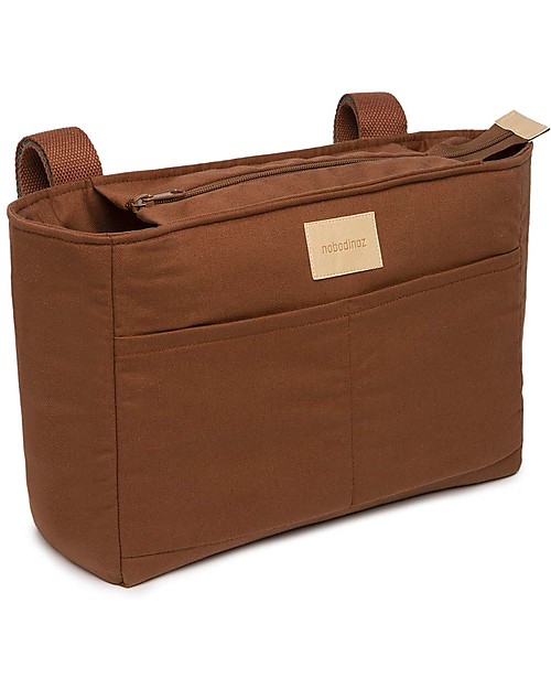 Nobodinoz Borsa Organizer per Passeggino Impermeabile Baby on the Go - Marrone Argilla - Cotone Bio Borse e Organizer
