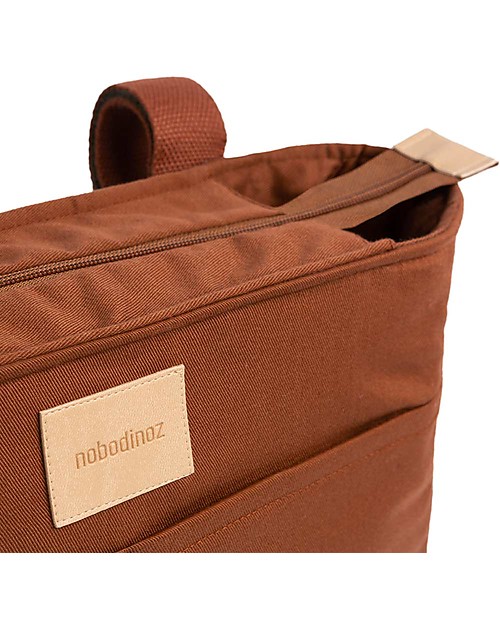 Nobodinoz Borsa Organizer per Passeggino Impermeabile Baby on the Go - Marrone Argilla - Cotone Bio Borse e Organizer