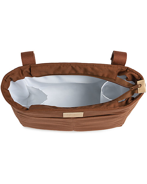 Nobodinoz Borsa Organizer per Passeggino Impermeabile Baby on the Go - Marrone Argilla - Cotone Bio Borse e Organizer