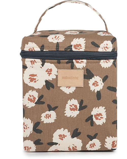 Nobodinoz Borsa Termica Impermeabile per Snack e Biberon Baby on the Go - Camellia - Cotone Bio Contenitori Termici
