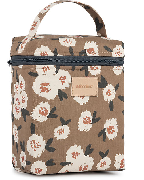 Nobodinoz Borsa Termica Impermeabile per Snack e Biberon Baby on the Go - Camellia - Cotone Bio Contenitori Termici