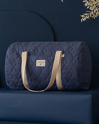 Nobodinoz Borsa Weekend Trapuntata Los Angeles, Blu - Cotone bio Borse Cambio e Accessori
