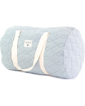 Nobodinoz Borsa Weekend Trapuntata Los Angeles, Blu Riviera - Cotone bio Borse Cambio e Accessori