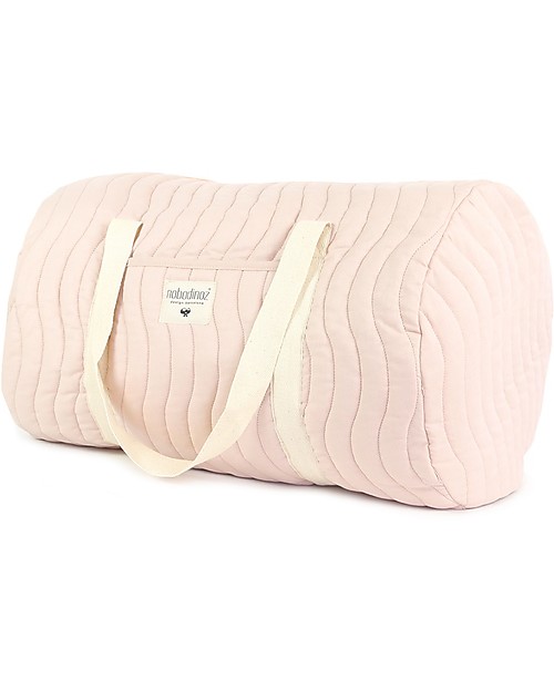 Nobodinoz Borsa Weekend Trapuntata Los Angeles, Rosa Chiaro - Cotone bio Borse Cambio