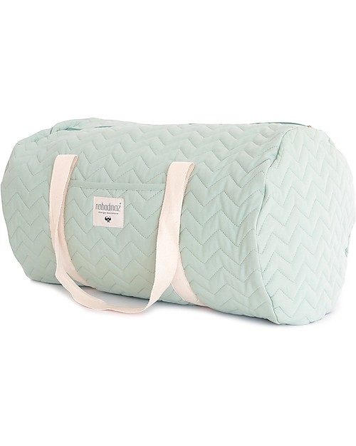 Nobodinoz Borsa Weekend Trapuntata Los Angeles, Verde - Cotone bio Borse Cambio