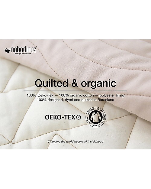 Nobodinoz Borsa Weekend Trapuntata Los Angeles, Verde - Cotone bio Borse Cambio