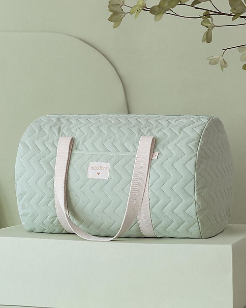 Nobodinoz Borsa Weekend Trapuntata Los Angeles, Verde - Cotone bio Borse Cambio