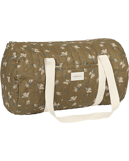 Nobodinoz Borsa Weekend Trapuntata Stories, Brown Lilac - Cotone bio Borse Cambio