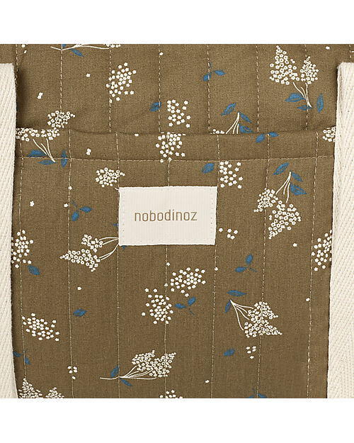 Nobodinoz Borsa Weekend Trapuntata Stories, Brown Lilac - Cotone bio Borse Cambio
