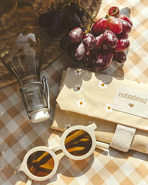 Nobodinoz Bustina Portapanini Riutilizzabile Sunshine 45x28 cm - Margherita - Cotone bio Porta Merenda