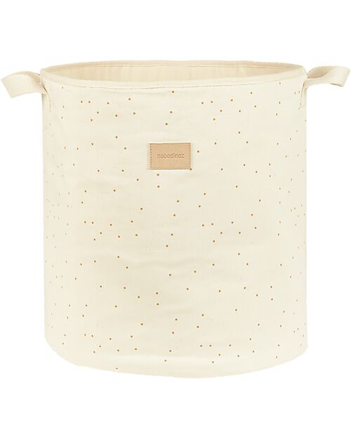 Nobodinoz Cestino Portaoggetti - Natural Honey Dots - 41x37x37 cm Contenitori Portaoggetti
