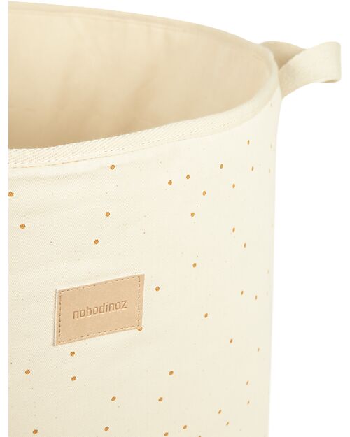 Nobodinoz Cestino Portaoggetti - Natural Honey Dots - 41x37x37 cm Contenitori Portaoggetti