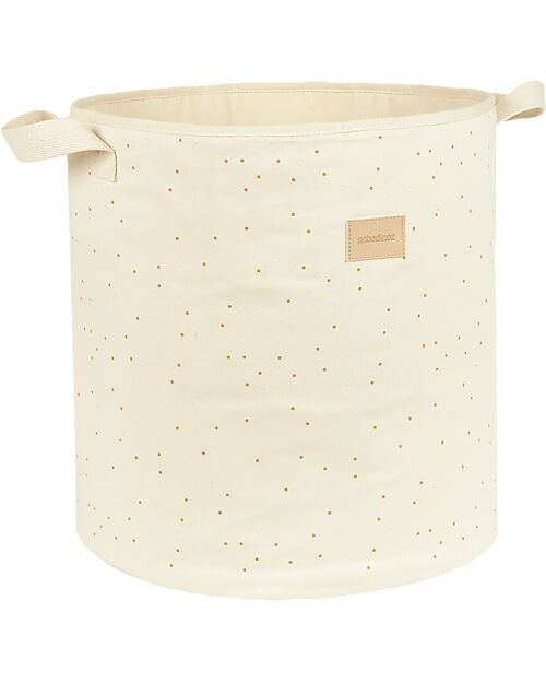 Nobodinoz Cestino Portaoggetti - Natural Honey Dots - 41x37x37 cm Contenitori Portaoggetti