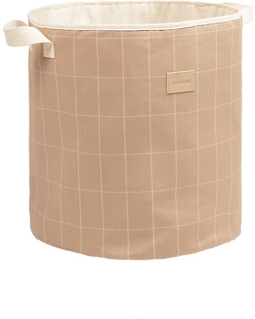 Nobodinoz Cestino Portaoggetti - Taupe Grid - 41x37x37 cm Contenitori Portaoggetti